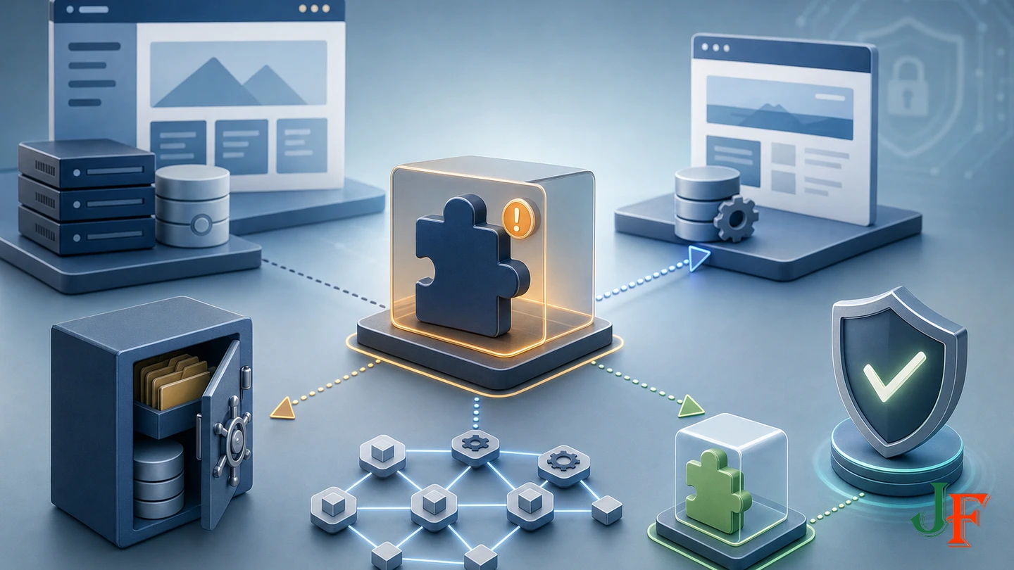 Vulnerable extension isolated while backup, staging, dependencies, replacement, and verification are managed