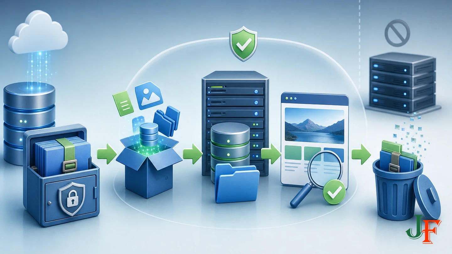 Backup archive restored and validated inside an isolated Joomla test environment