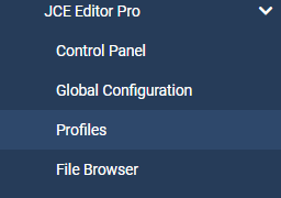 Select JCE Profiles from the J4 Menu