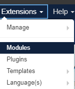 Extensions --> Modules