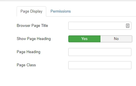 Joomla Menu options